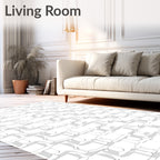 Abstract 3D Block Line Art Rug