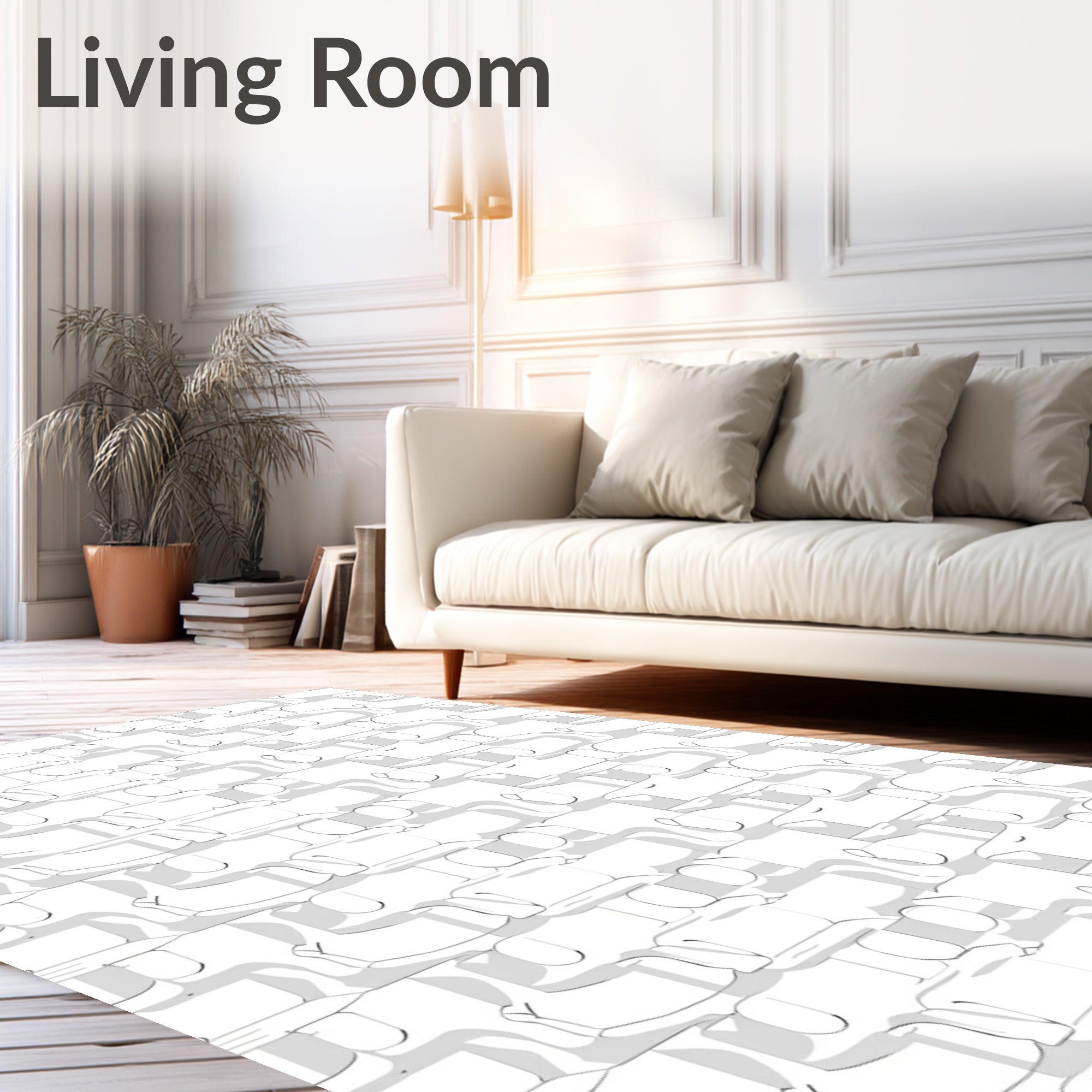 Abstract 3D Block Line Art Rug