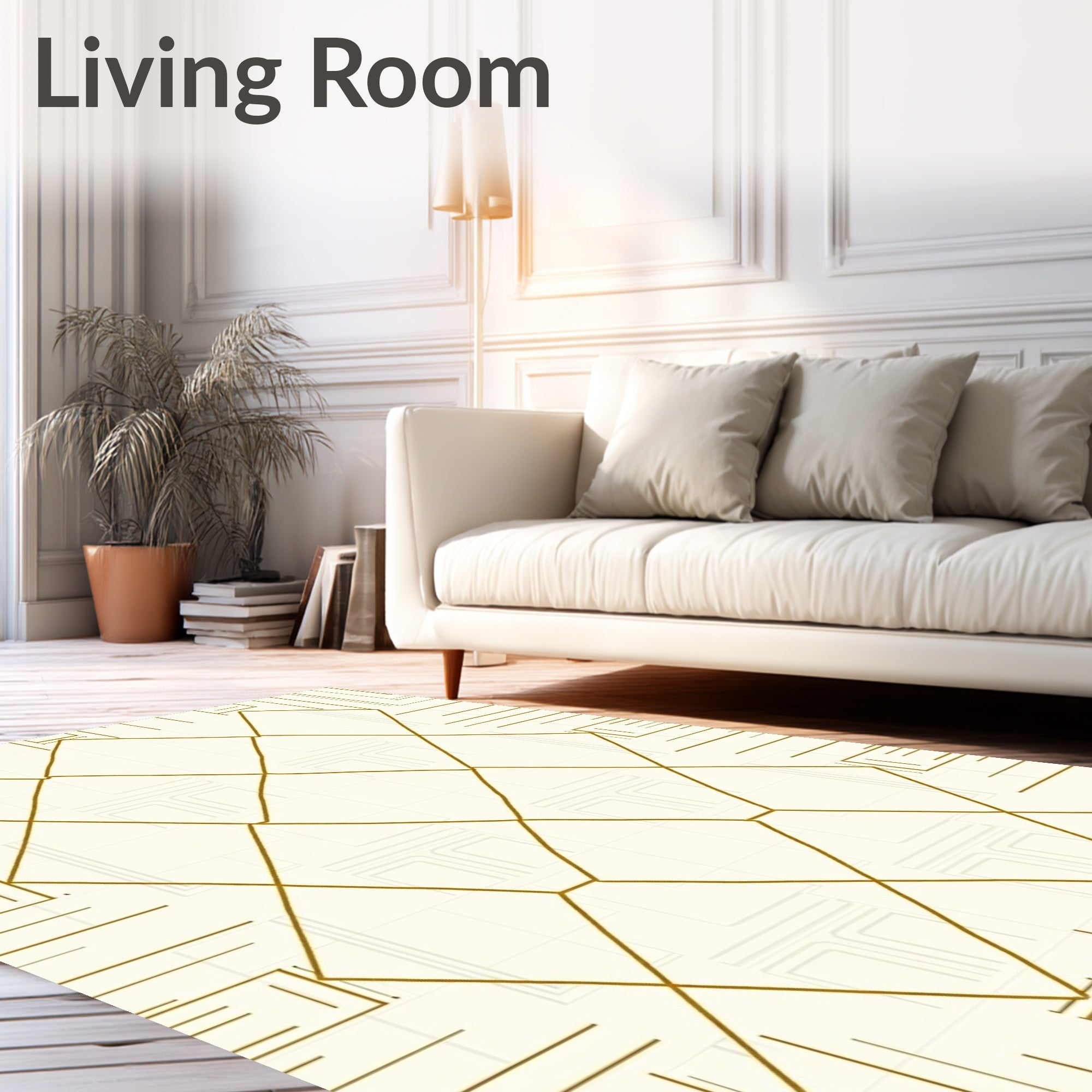 Elegant Diamond Grid Pattern Rug