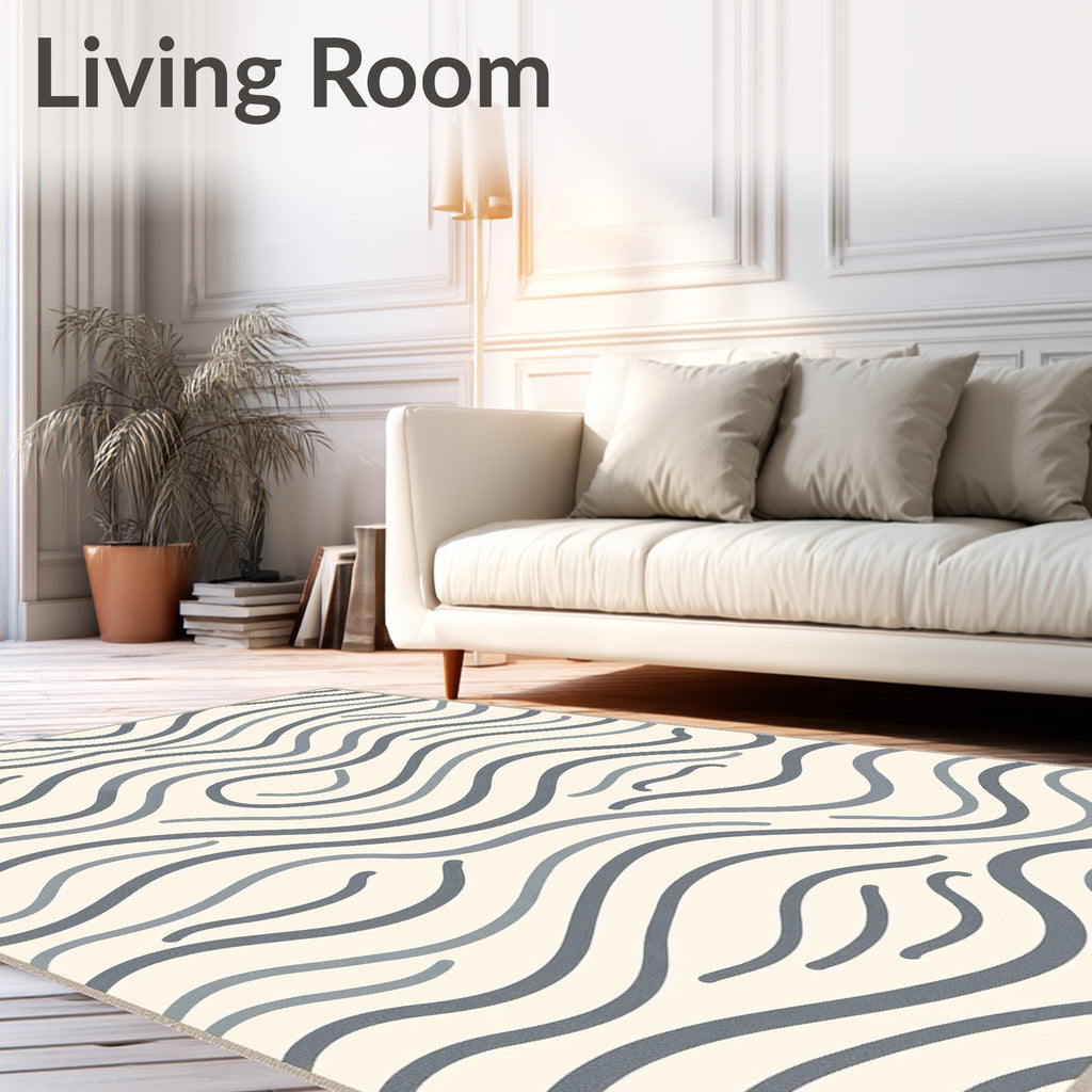Modern Organic Wave Pattern Design Rug