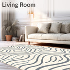 Modern Organic Wave Pattern Design Rug