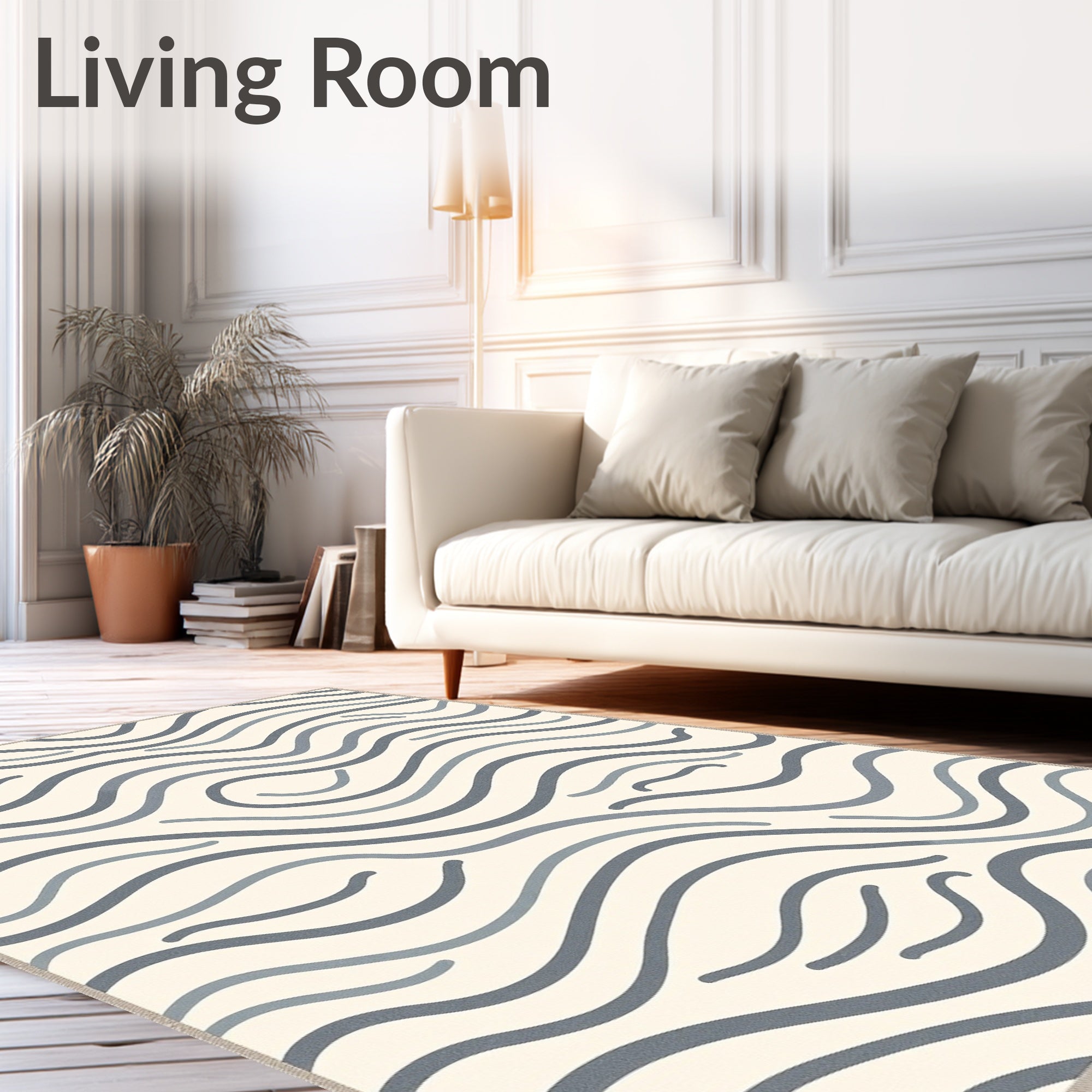 Modern Organic Wave Pattern Design Rug