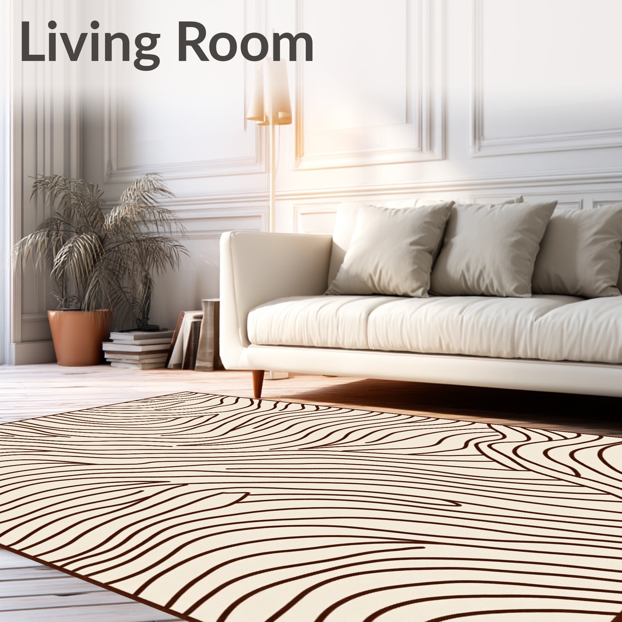 Abstract Organic Flowing Lines Design Rug