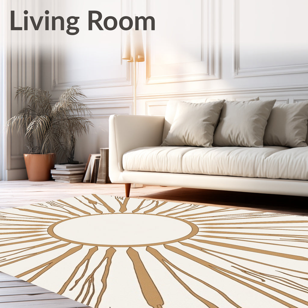 Sunburst Art Deco Style Pattern Rug