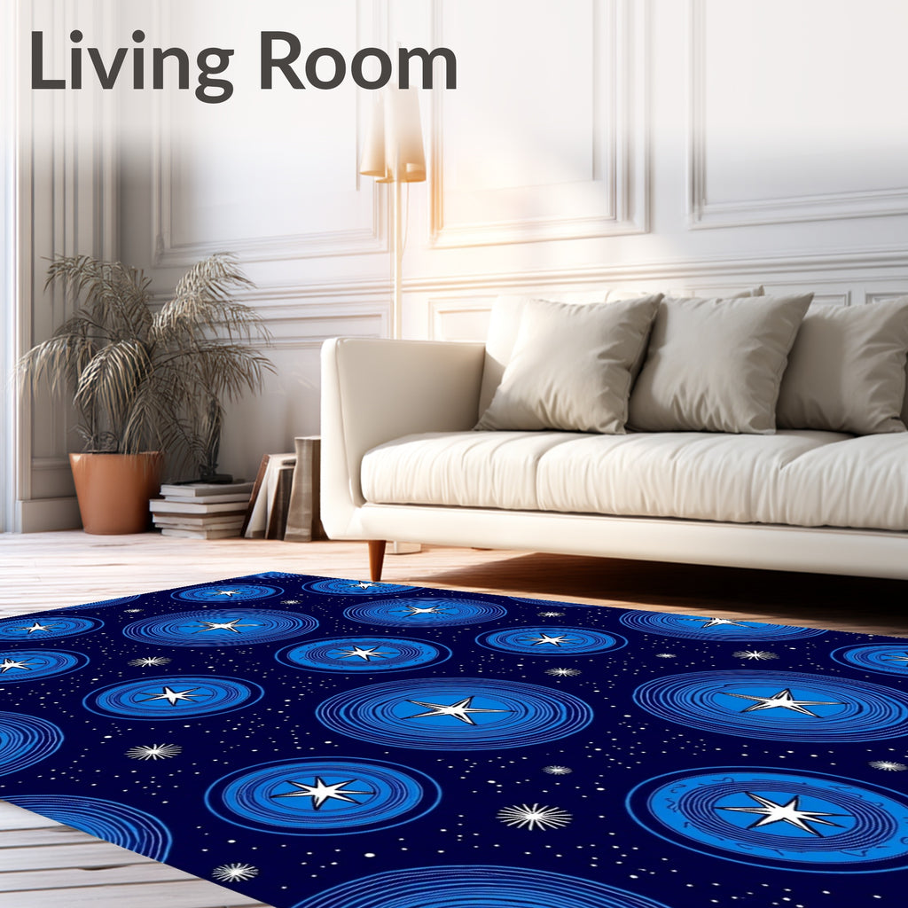 Cosmic Starburst Circular Pattern Rug