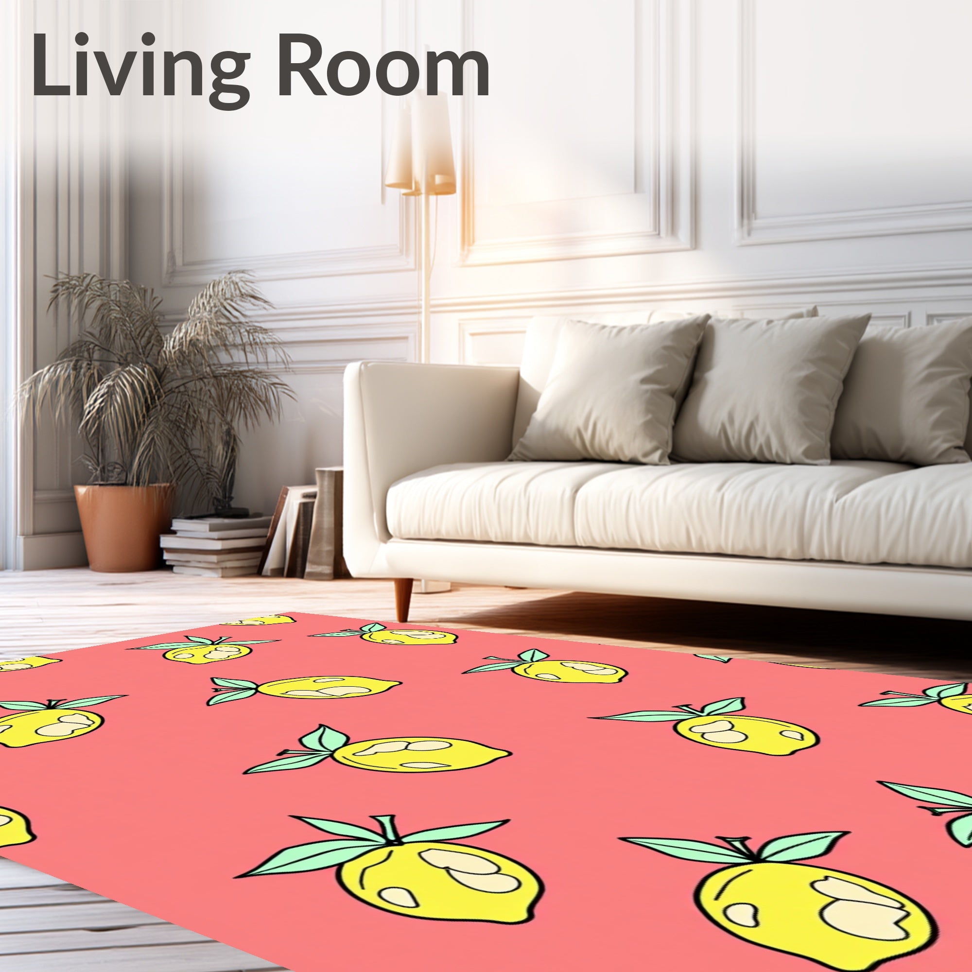 Citrus Delight Lemon Pattern Rug