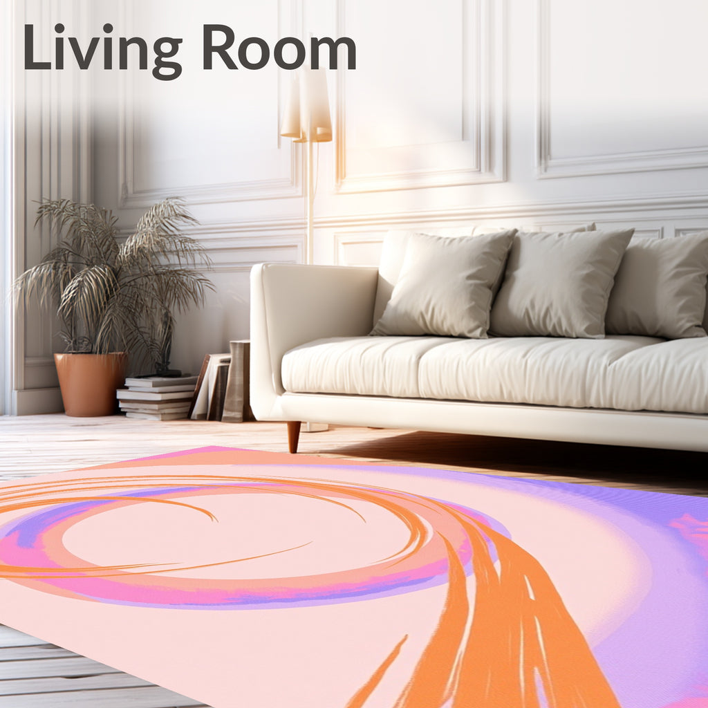 Swirling Pastel Brushstroke Abstract Rug