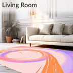 Swirling Pastel Brushstroke Abstract Rug