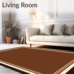 Classic Bordered Brown Design Rug