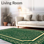 Intricate Maze Patterned Frame Rug