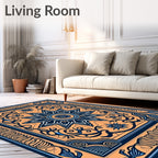 Intricate Floral Medallion Border Rug