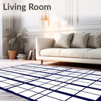 Bold Lattice Geometric Abstract Design Rug