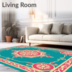 Ornate Floral Medallion Pattern Rug