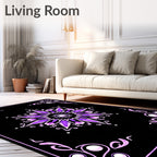 Ornate Purple Floral Medallion Rug