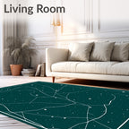 Cosmic Map With White Lines Design Rug