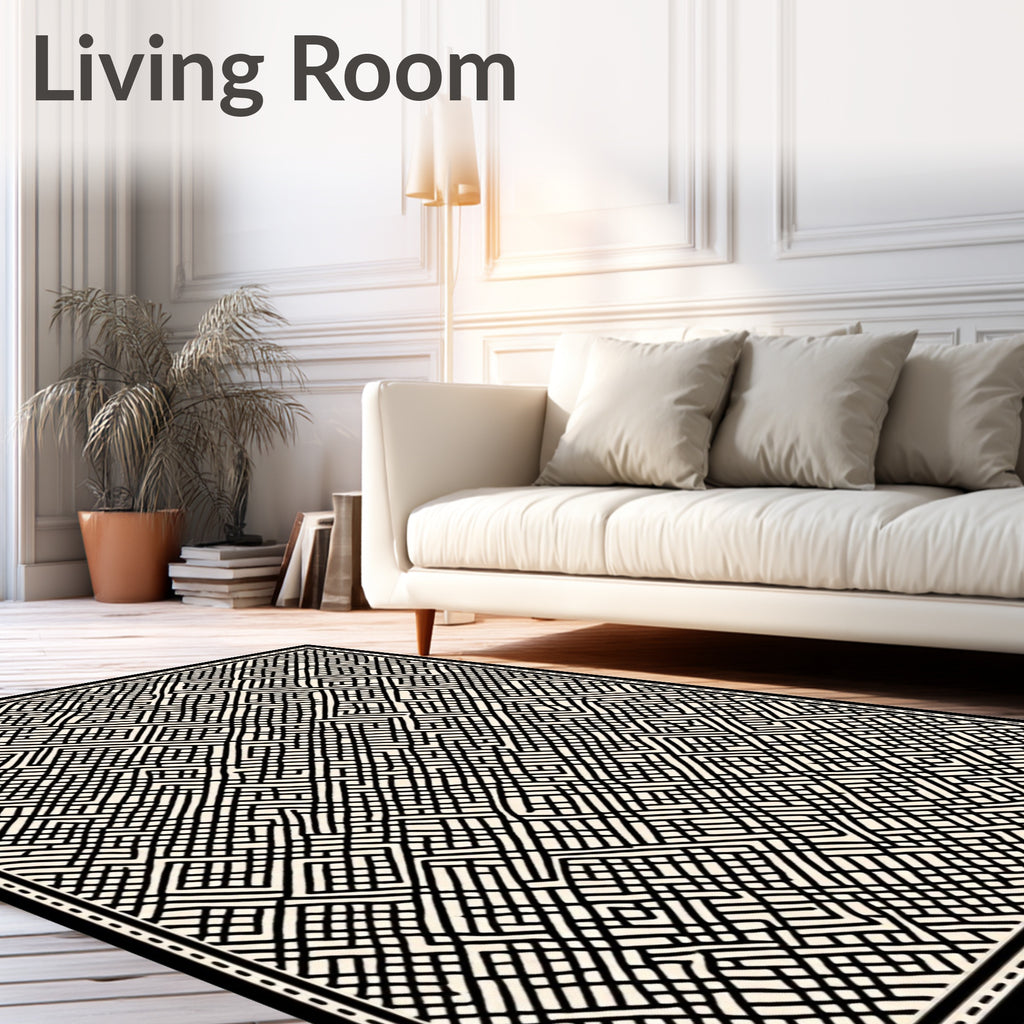 Abstract Lines Geometric Pattern Rug