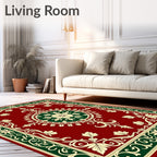 Regal Floral Medallion Inspired Border Design Rug