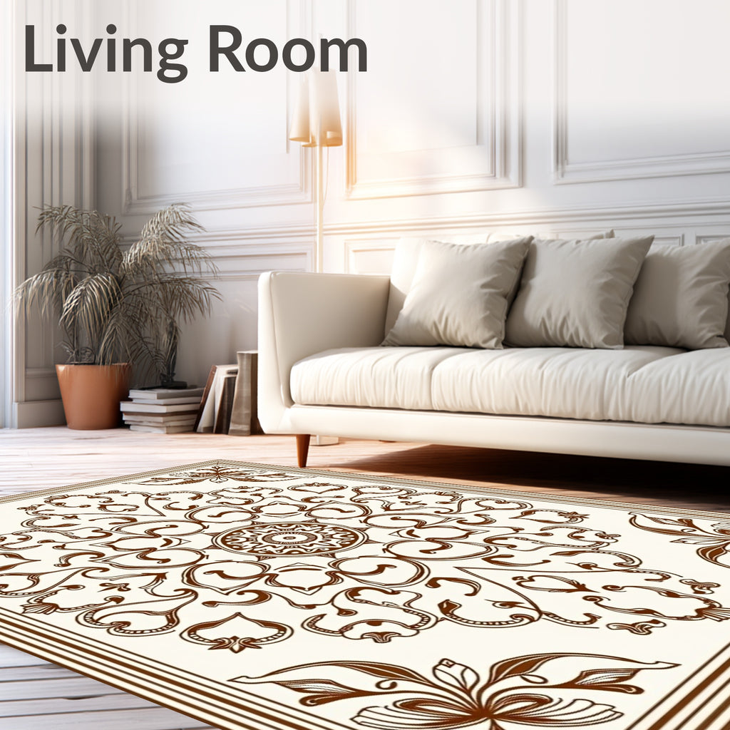 Elegant Floral Mandala Style Rug