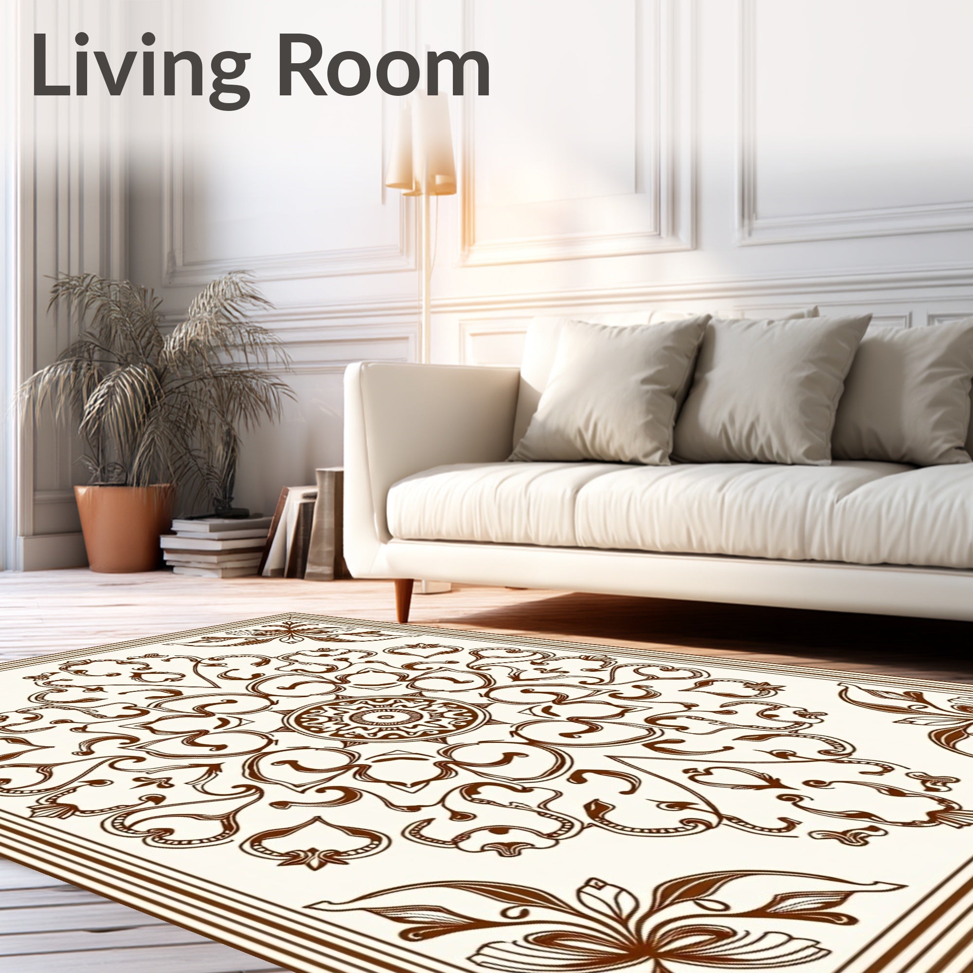 Elegant Floral Mandala Style Rug