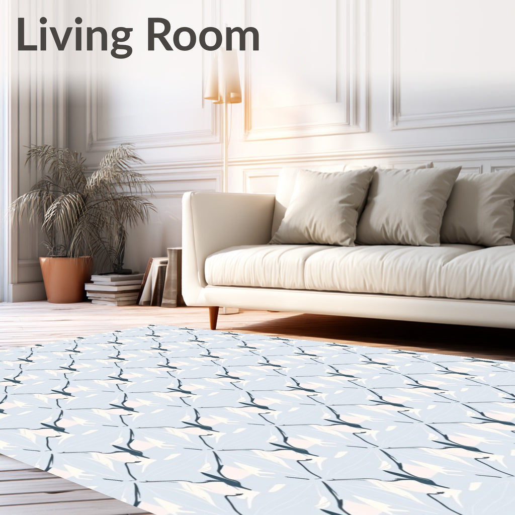 Delicate Abstract Floral Pattern Rug