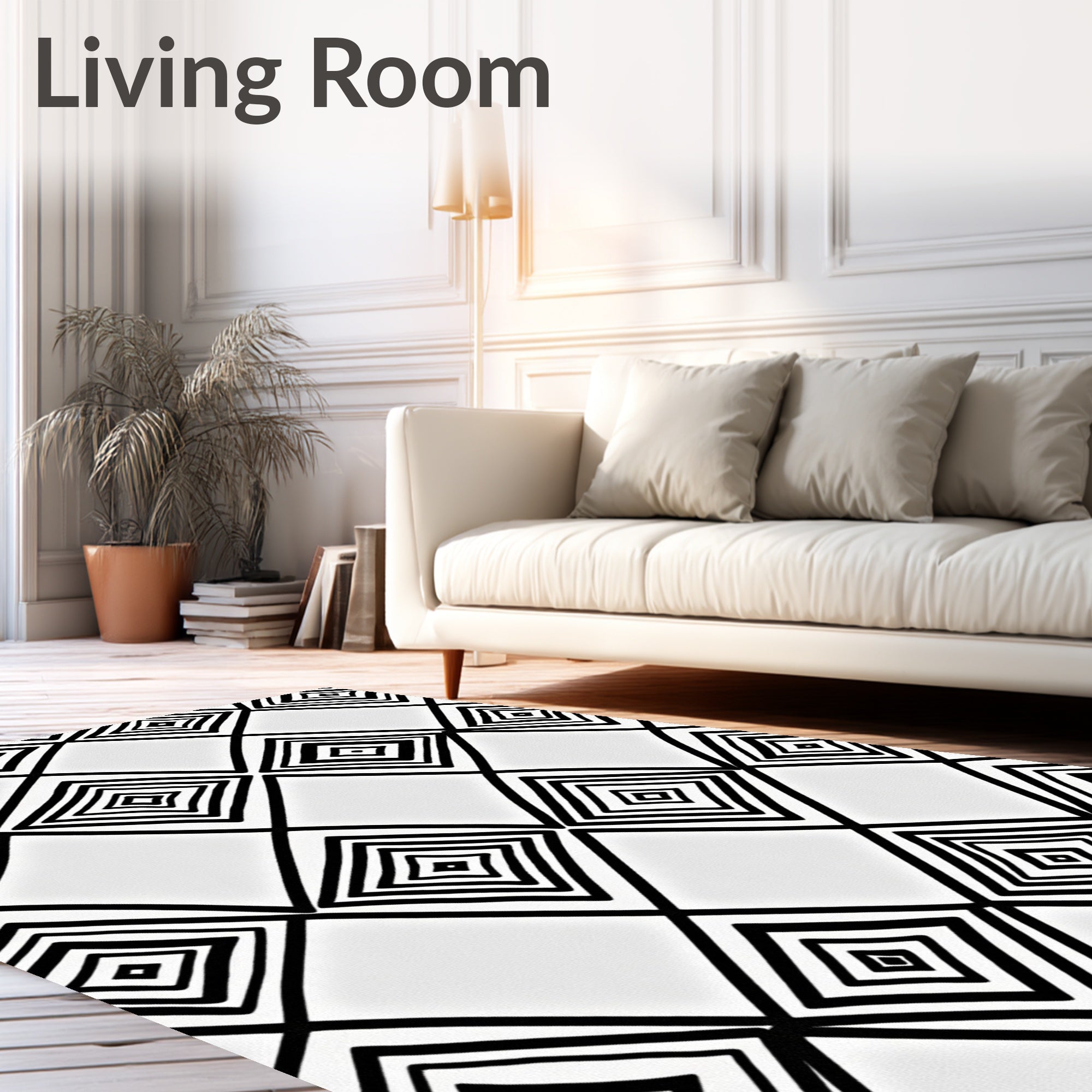 Geometric Diamond Pattern Design Rug