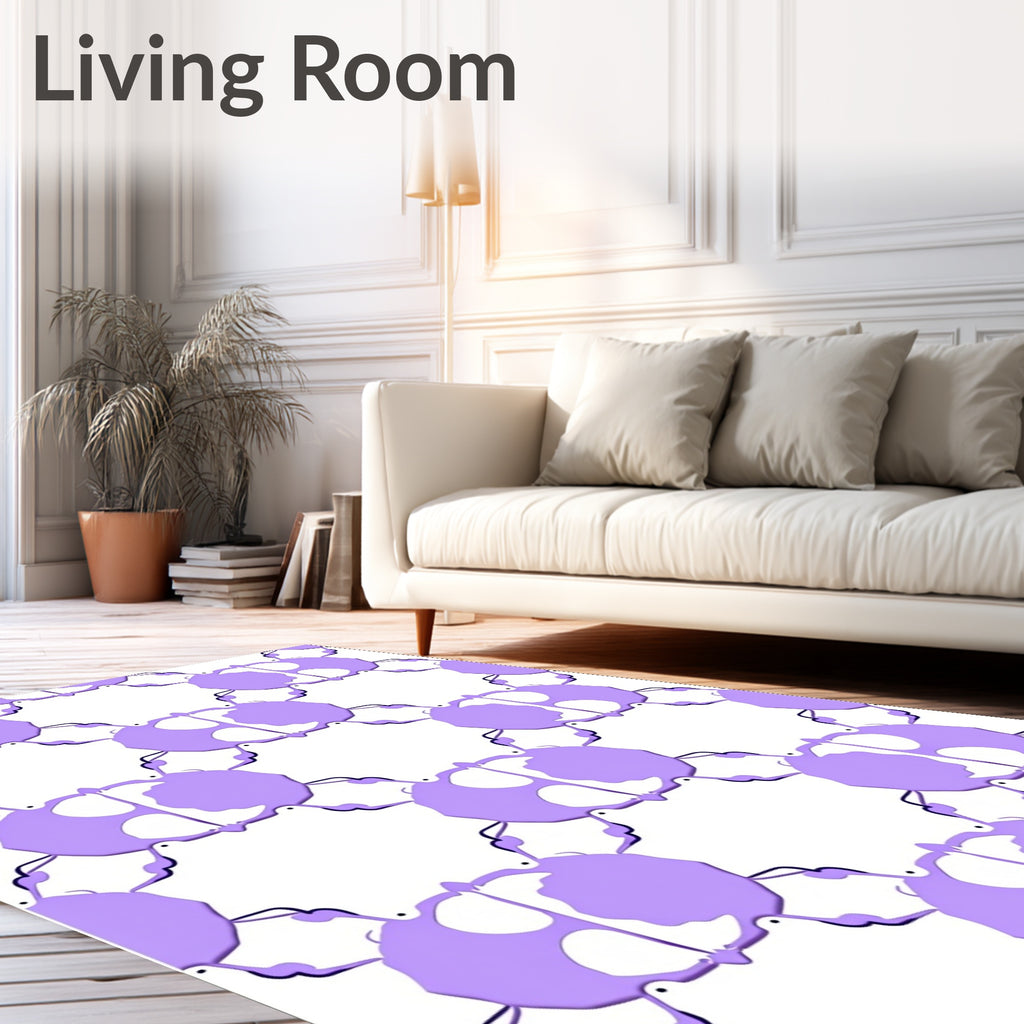 Abstract Hexagonal Lavender Design Rug