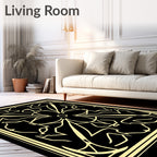 Geometric Art Deco Floral Design Rug