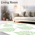Light Green Leaf Pattern Rug