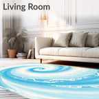 Oceanic Swirl Coral Pattern Rug