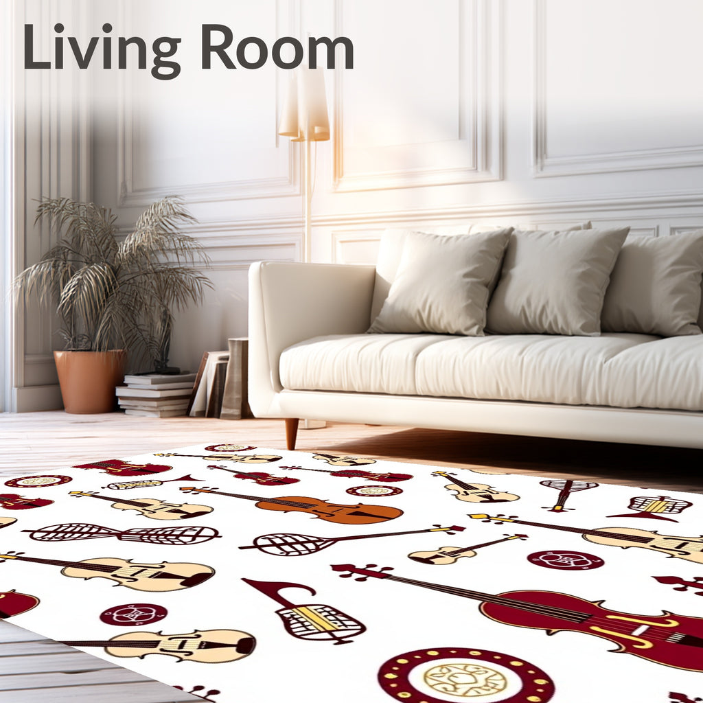 Musical Instrument String Art Design Rug