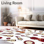 Musical Instrument String Art Design Rug