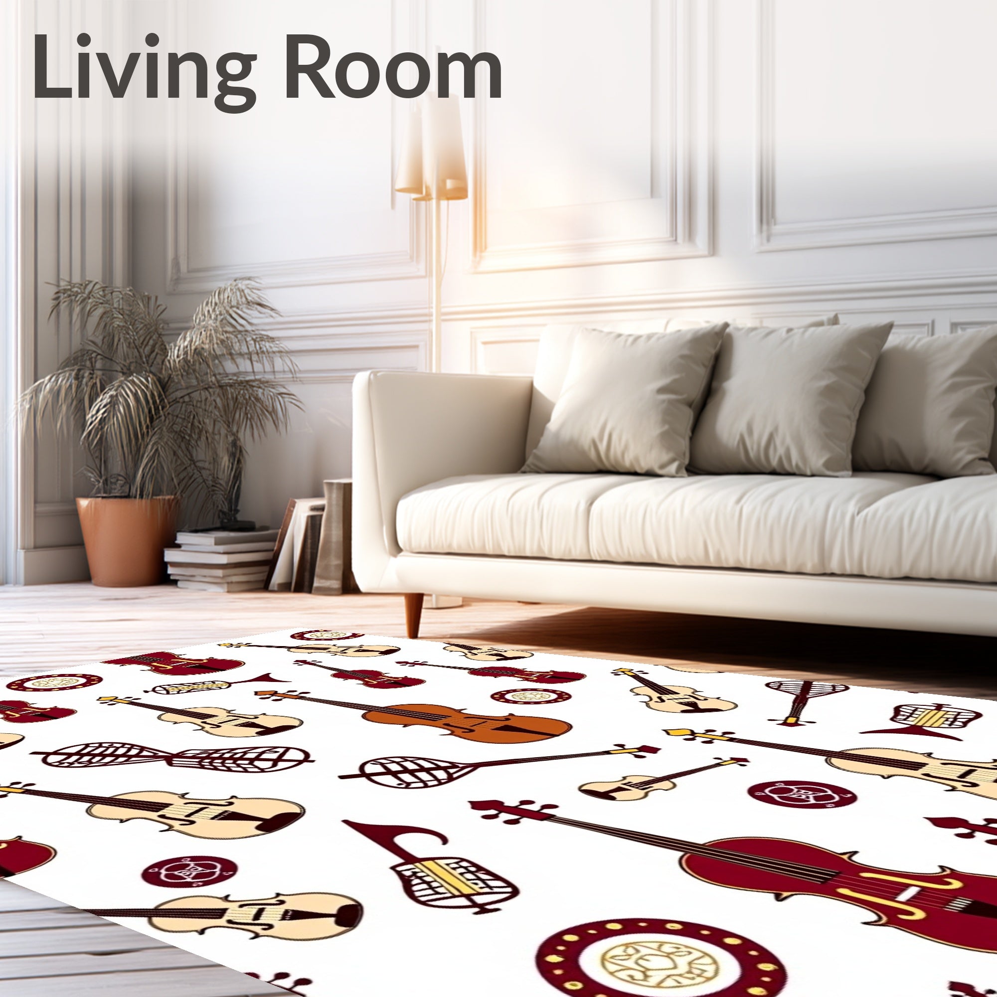 Musical Instrument String Art Design Rug