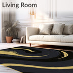 Bold Abstract Swirl Pattern Rug