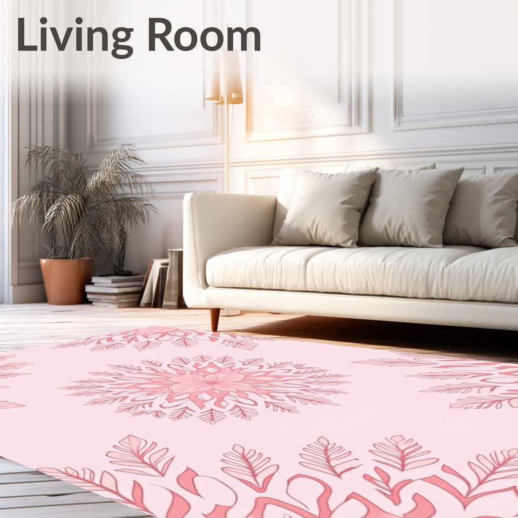 Delicate Floral Mandala Pattern Rug