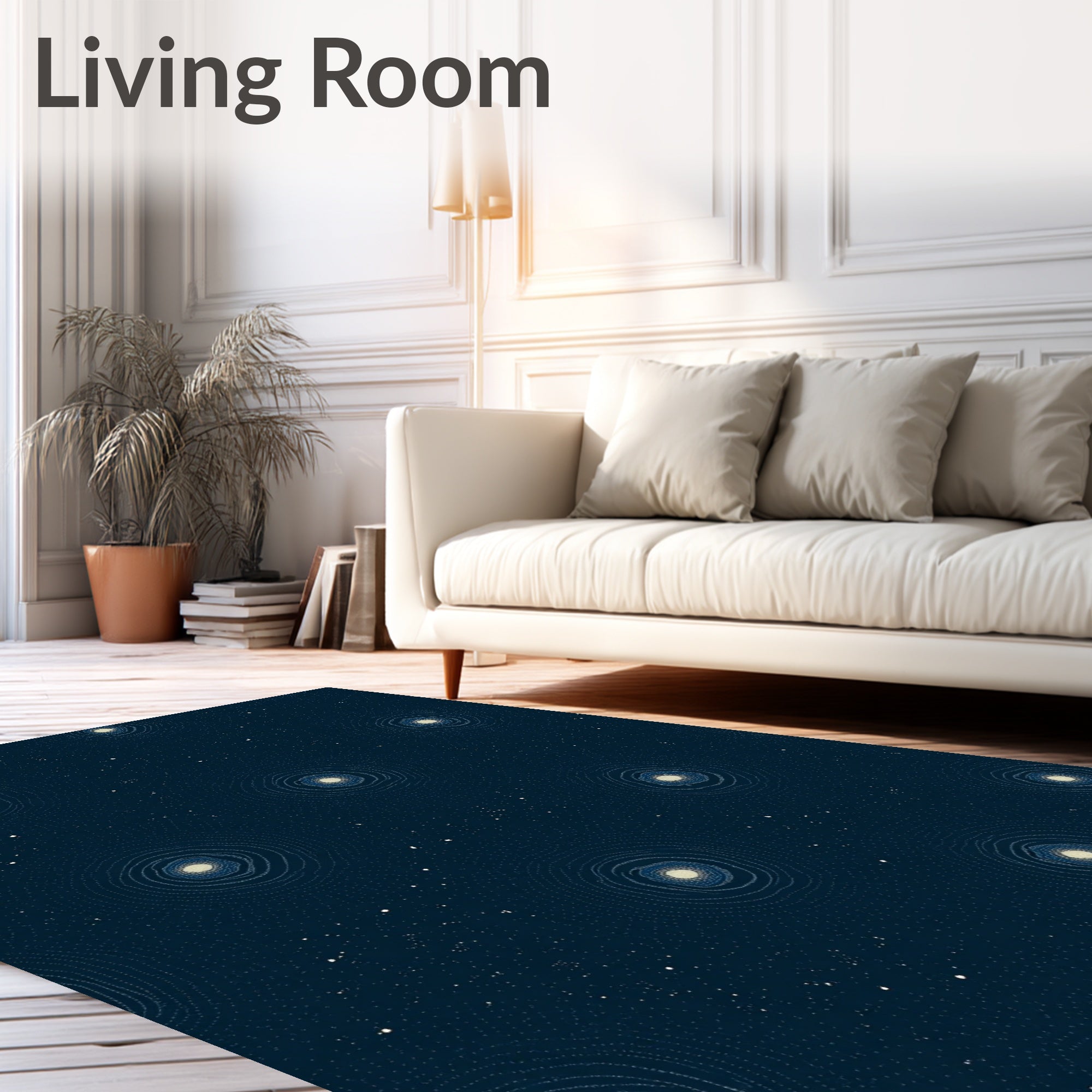 Dark Sky Circular Burst Pattern Rug
