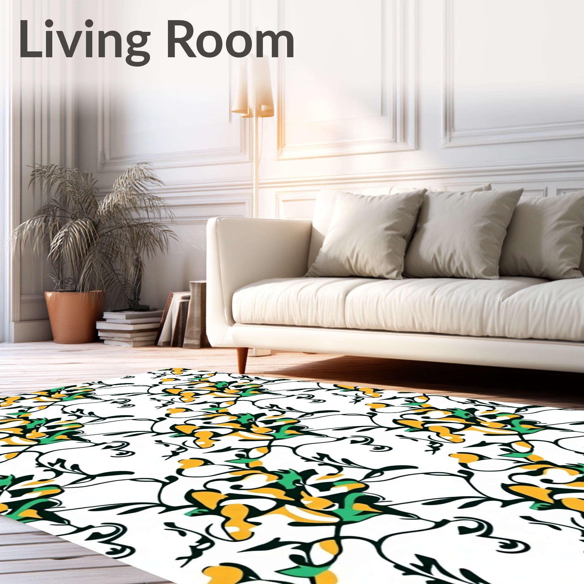 Abstract Floral Vines Pattern Rug
