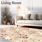 Whimsical Floral Swirls Pattern Rug