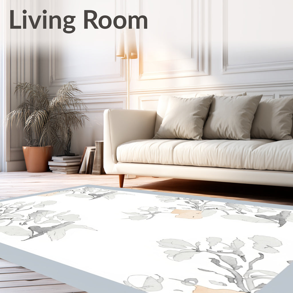 Soft Blossom Sketch Pattern Rug