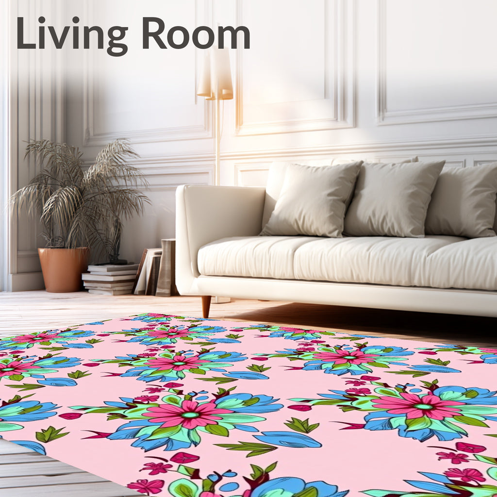 Vibrant Floral Bouquet Pattern Rug