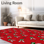 Crimson Festive Starburst Legs Rug