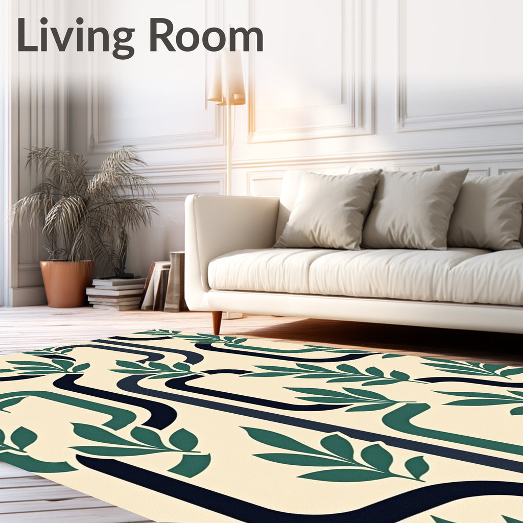 Retro Leafy Vine Pattern Rug