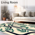 Retro Leafy Vine Pattern Rug