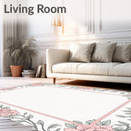 Pink Rose Vine Garden PatternRug Rug