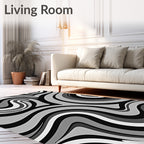 Dynamic Swirl Gradient Monochrome Design Rug