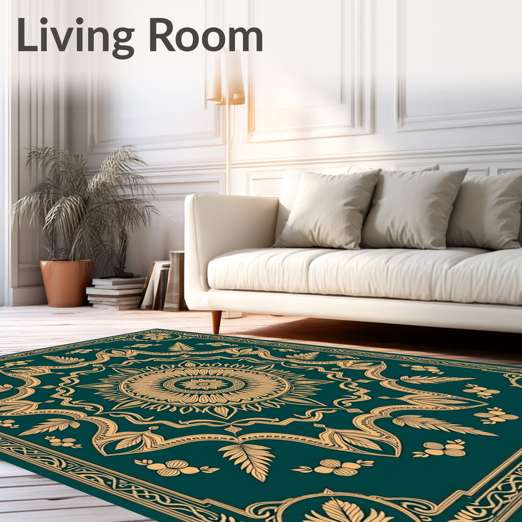 Mandala Floral Gilded Pattern Rug