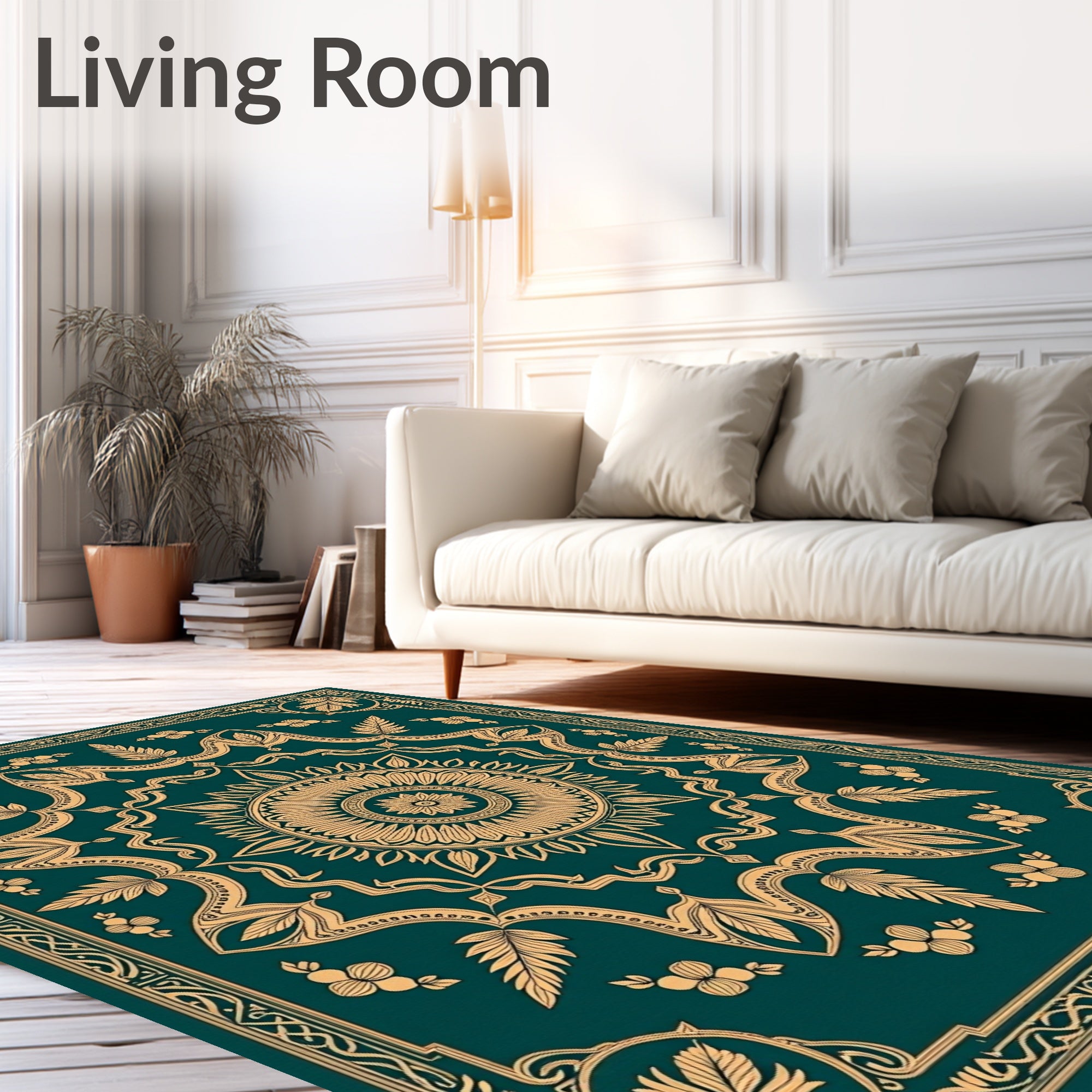 Mandala Floral Gilded Pattern Rug