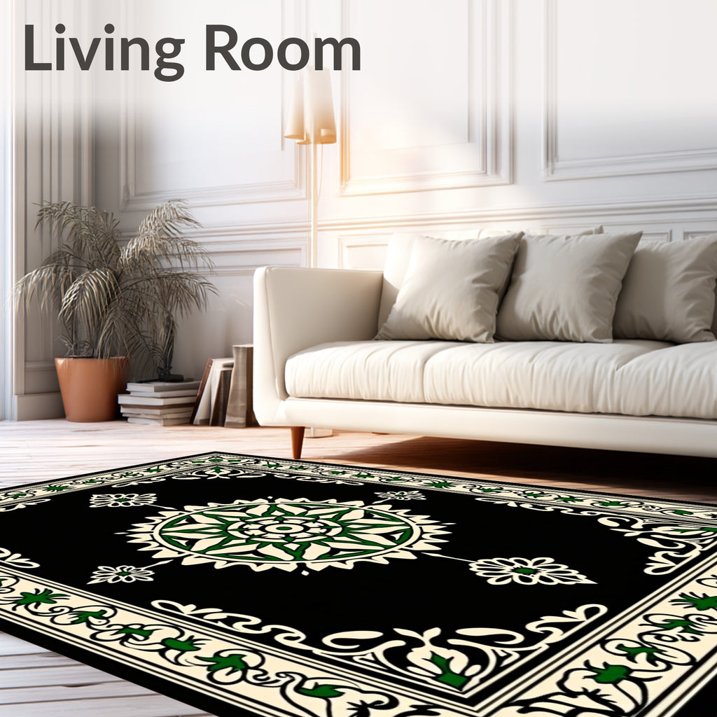 Ornate Floral Mandala Pattern Rug