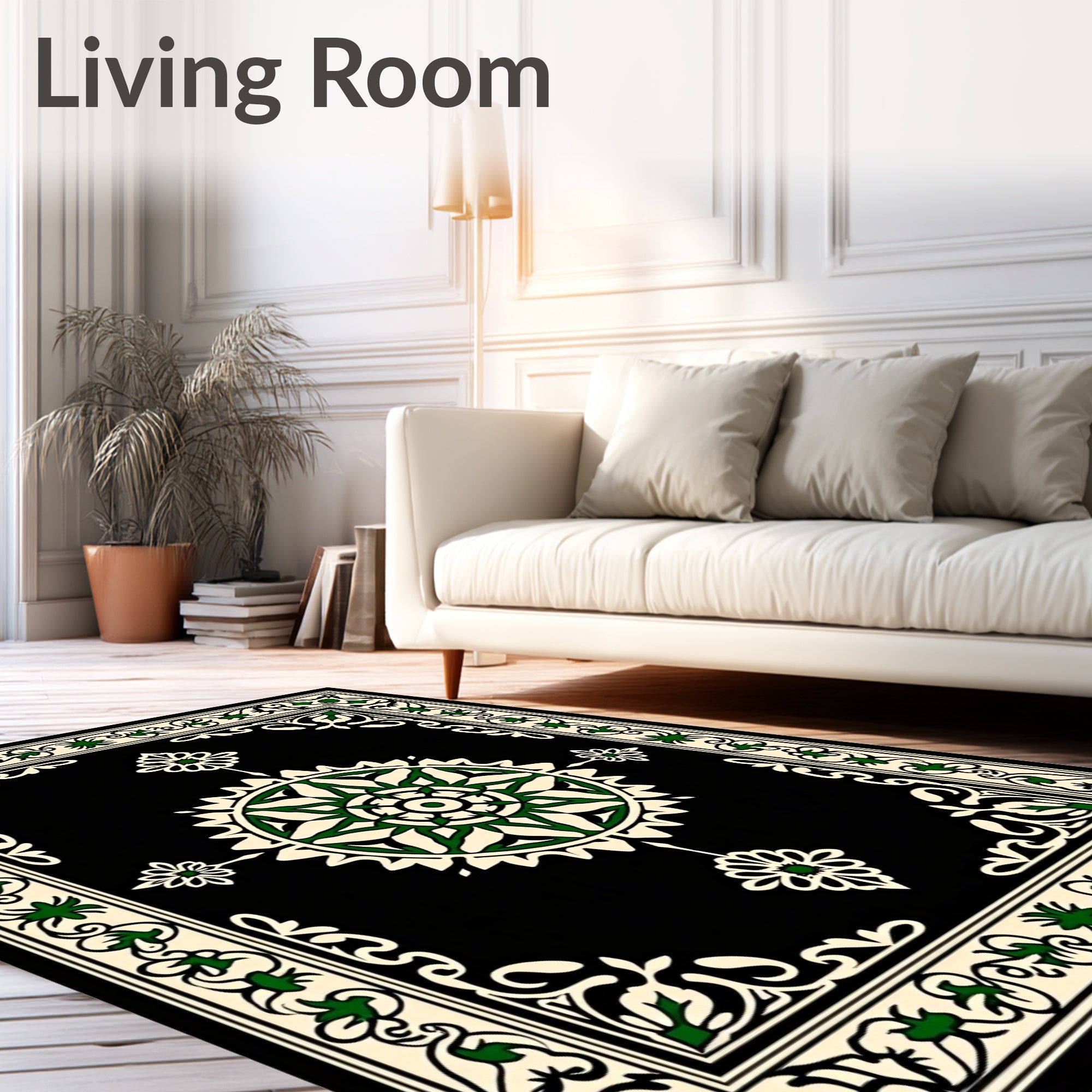 Ornate Floral Mandala Pattern Rug