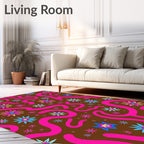 Retro Starburst Swirl Pattern Rug