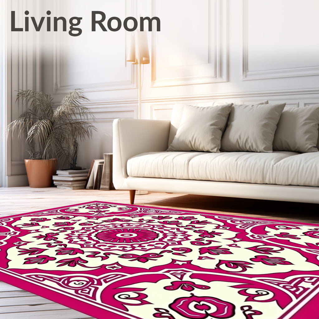 Ornate Mandala Floral Pattern Rug